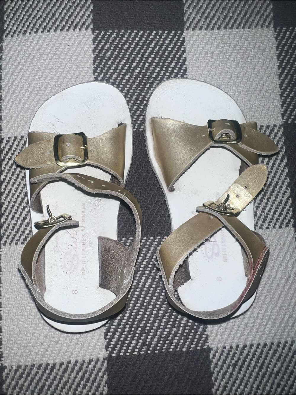 Salt water sandals -sz 8 toddler, Metallic Gold Buckle Sandals